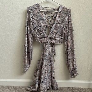 Reptile Skin Long Sleeve Dress